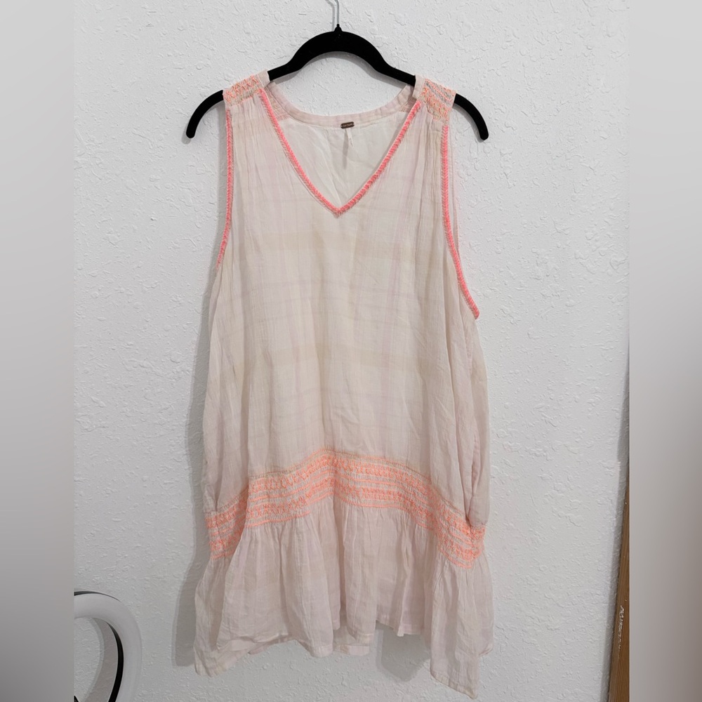 Free People Sleeveless Tunic in Peach and Pink